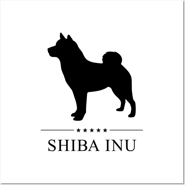 Shiba Inu Black Silhouette Wall Art by millersye